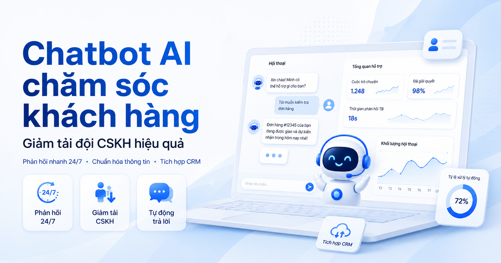 Chatbot AI chăm sóc khách hàng: Giảm tải CSKH